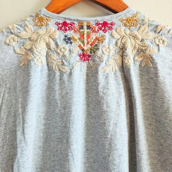 JOHNNY WAS Embroidered Jersey Top - Picture 3 of 9